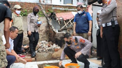 Satlantas Polres Sukabumi Kota Rehab Rumah Warga Korban Kebakaran di Warudoyong
