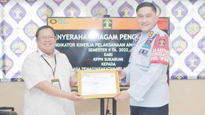 Lapas Sukabumi Sabet Piagam Penghargaan IKPA Dari KPPN