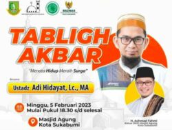 Ustadz Adi Hidayat Ceramah di Masjid Agung Kota Sukabumi, Awas Ketinggalan, Ini Jadwalnya