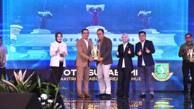 Kembali Raih Prestasi, Pemkot Sukabumi Dapat Penghargaan Pembangunan Daerah Terbaik ke 1 se-Jabar