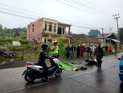 Pengendara Supra Fit Tewas Ditempat Usai Terlibat Kecelakaan Dengan Bus di Jalan Sukalarang Sukabumi