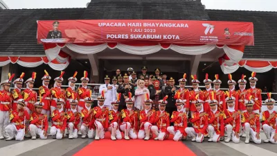 Peringatan Hari Bhayangkara ke-77 di Kota Sukabumi Berlangsung Meriah