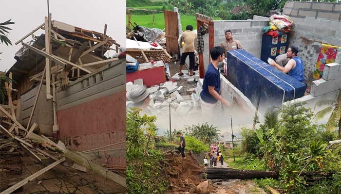 Puting Beliung Terjang Sukabumi, Ratusan Rumah di Cidahu Porak Poranda