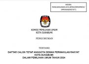 Daftar Calon Tetap Anggota DPRD Kota Sukabumi Dalam Pemilu 2024