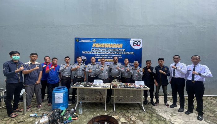 Lapas Sukabumi Musnahkan Ratusan Barang-Barang Terlarang