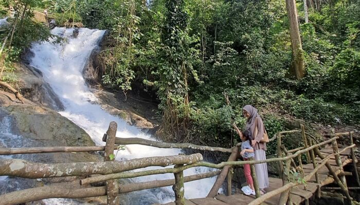 Curug Bibijilan Sukabumi, Pesona Air Terjun Berundak dengan Warna Toska di Tengah Hutan Pinus