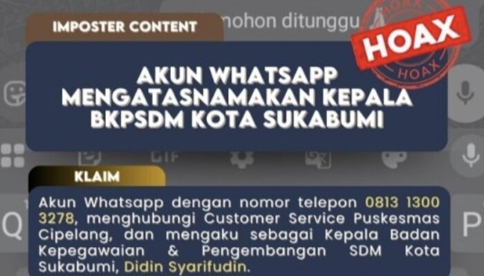 Waspada! Akun WhatsApp Palsu Catut Nama Kepala BKPSDM Kota Sukabumi