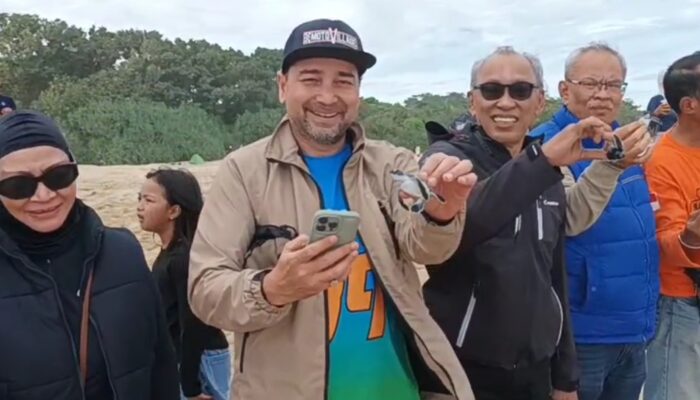 Umar Lubis Kagum Saat Kunjungi Penangkaran Penyu Pangumbahan Sukabumi