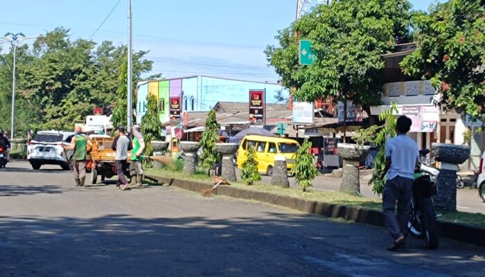 Disperkim Sukabumi Tertibkan Jalur Hijau Jalan Jenderal Sudirman