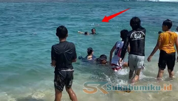 Detik-Detik Menegangkan! Tiga Bocah Nyaris Tewas Terseret Arus di Pantai Cibuaya Sukabumi