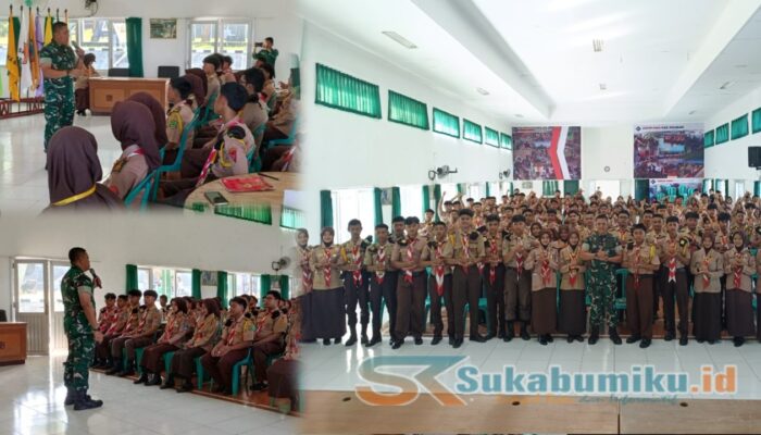 Bentuk Generasi Pemimpin, Dandim 0622/Kab. Sukabumi Berikan Pembekalan Kebangsaan Kepada Pramuka