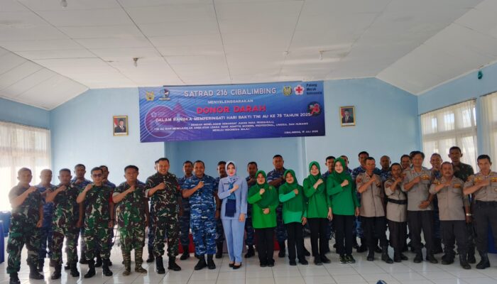 Satrad 216 Cibalimbing Gelar Donor Darah Peringati Hari Bakti TNI AU ke-78