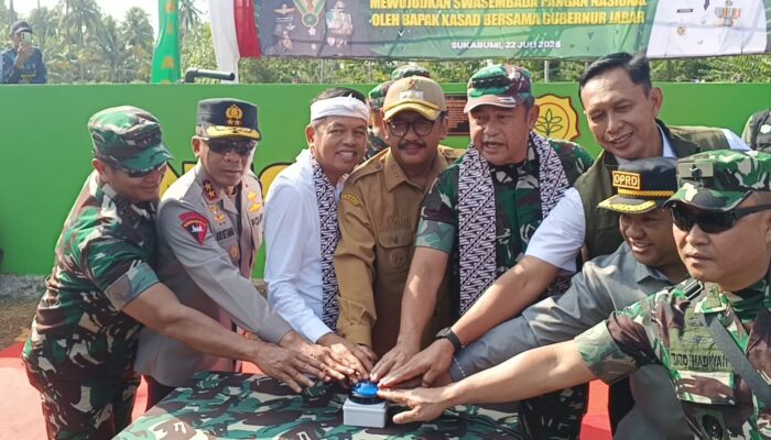 Kasad dan KDM Resmikan Pengairan Pertanian, Sawah 424 Hektare di Sukabumi Targetkan Tiga Kali Panen