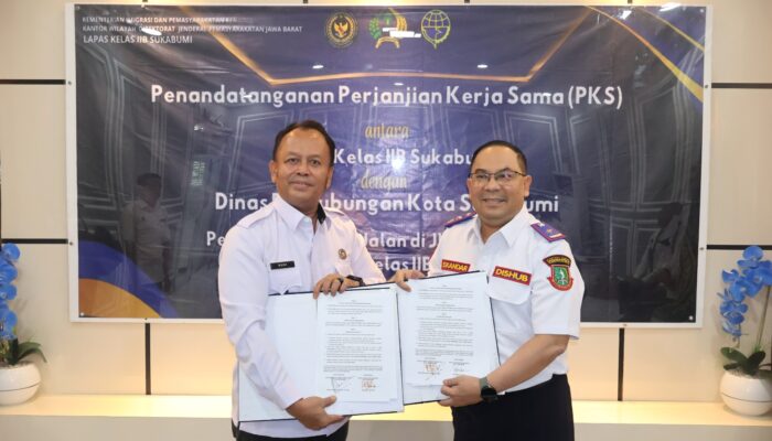 Sinergi Nyata untuk Pelayanan Publik,  Dishub Kota Sukabumi dan Lapas Sukabumi Tandatangani PKS Penggunaan Bahu Jalan