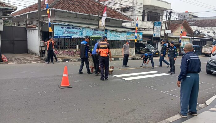 Dishub Kota Sukabumi Perbaiki Zebra Cross, SDN Kebonjati Apresiasi dan Ucapkan Terima Kasih