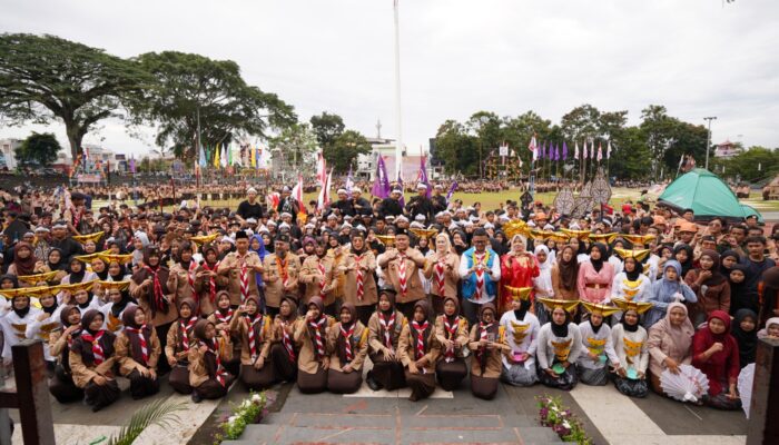 Upacara Puncak HUT Pramuka ke-64 di Kota Sukabumi Berlangsung Meriah