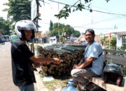 Menjelang 17 Agustus, Bambu untuk Tiang Bendera dan Umul-Umul Tersedia di Depan SMPN 11 Kota Sukabumi