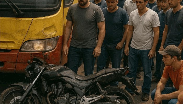 Pengendara Sepeda Motor Tertabrak Bus Di Jalan Pembangunan Kota Sukabumi, Satu Orang Luka – Luka