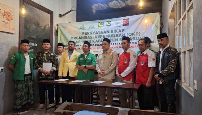 Ketua Pemuda Muhammadiyah Sukabumi Bersama OKP Lintas Iman Deklarasikan Persatuan dan Demokrasi Damai