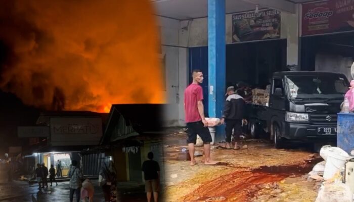 Gudang Sembako di Pasar Surade Ludes Terbakar, Kerugian Capai Rp5 Miliar