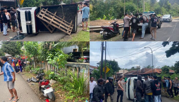 Kecelakaan di Ciemas, Motor Tabrak Pick Up hingga Terguling, Tiga Orang Terluka