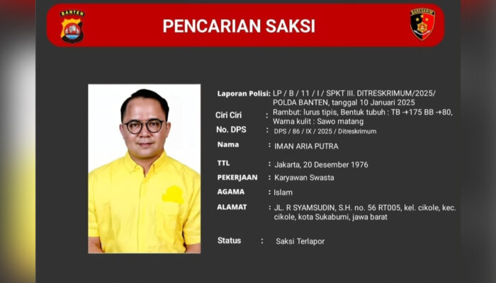 Anak Ketua DPD Golkar Kota Sukabumi Dicari Polisi, Ada Apa Ya?