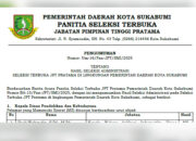 Simak! Ini Daftar 22 Peserta Lolos Seleksi Administrasi JPT Pratama Pemkot Sukabumi