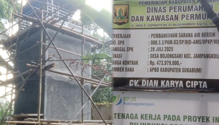 Disperkim Kabupaten Sukabumi Bangun Sarana Air Bersih di Desa Bojongsari, Jampangkulon