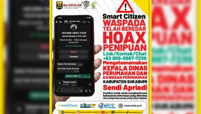 Waspada! Beredar Hoaks Penipuan Mengatasnamakan Kadis Perkim Kabupaten Sukabumi