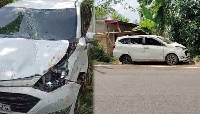 Mobil Sigra Alami Kecelakaan Tunggal di Sukabumi, Diduga Sopir Mengantuk