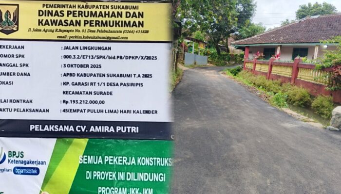 Disperkim Sukabumi Realisasikan Pembangunan Jalan Lingkungan di Desa Pasiripis