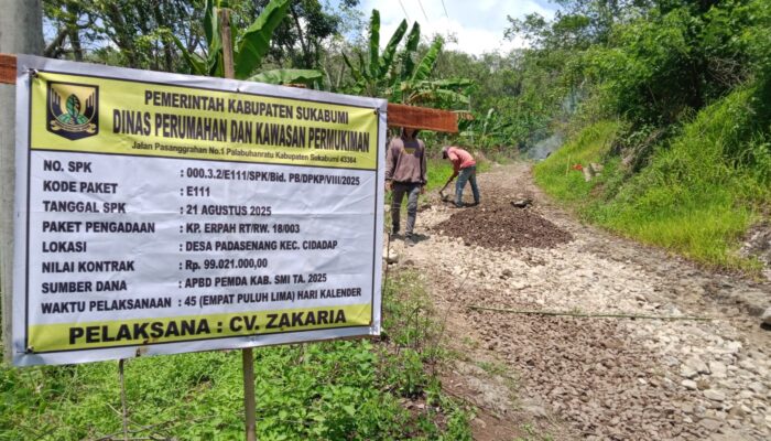 Baru Diaspal Sejak Zaman Belanda, Warga Kampung Erpah Sukabumi Sumringah Sambut Pengaspalan Jalan