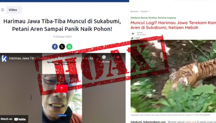 Pemberitaan beberapa media online yang menyebut video harimau direkam petani aren di Sukabumi.