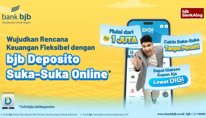 Investasi Deposito Makin Mudah, Ada bjb SiSuka Online dengan Bunga hingga 4,5%