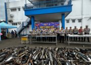 Polres Sukabumi Kota Musnahkan 1.538 Knalpot Brong Hasil Operasi Zebra Lodaya 2025