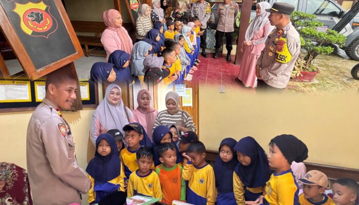 Tanamkan Disiplin Sejak Dini, Polsek Jampangkulon Sambut Kunjungan Siswa TK