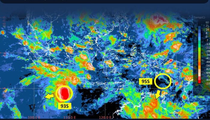 BMKG Pantau Bibit Siklon Tropis 93S dan 95S, Waspadai Dampaknya!