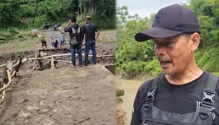 Jembatan Penghubung Desa Wangunreja-Sukamaju Terputus, Dinas PU Diminta Lakukan Penanganan Segera