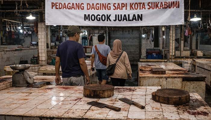 Waduh! Pedagang Daging Sapi di Kota Sukabumi Mogok Berjualan