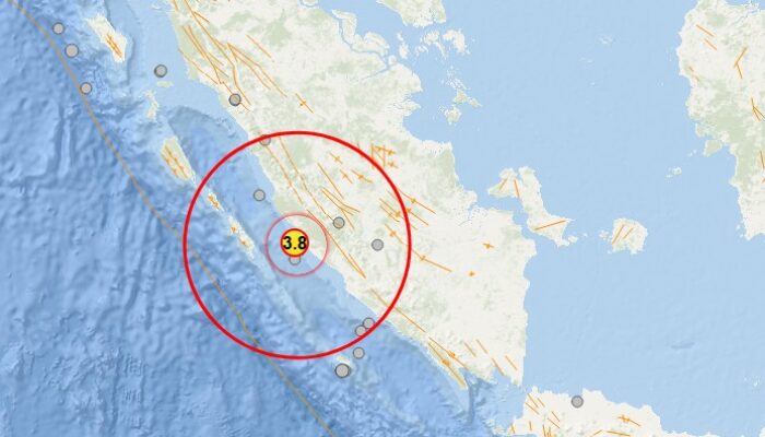 Gempa Magnitudo 3,8 Guncang Mukomuko, Pusat di Laut