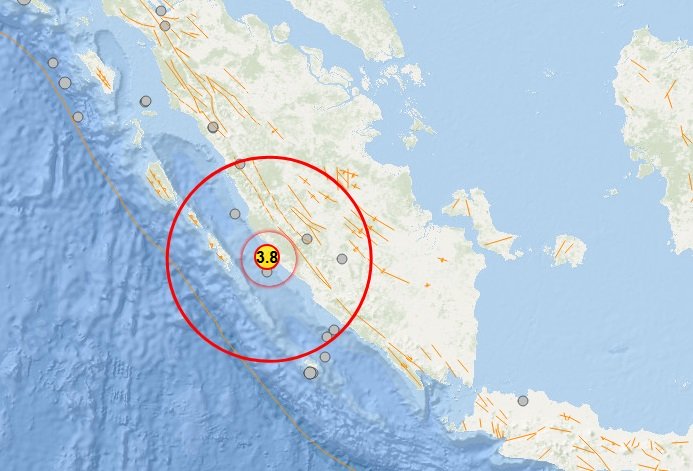 Gempa Magnitudo 3,8 Guncang Mukomuko, Pusat di Laut