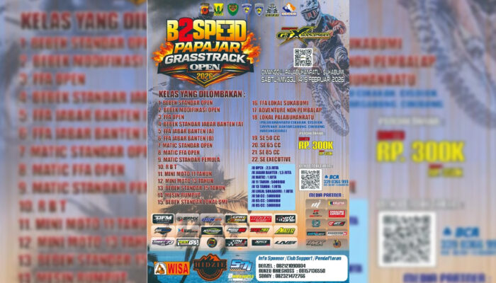 B2SPEED Papajar Grasstrack Open 2026 Siap Digelar di Palabuhanratu, Hadirkan Puluhan Kelas Bergengsi