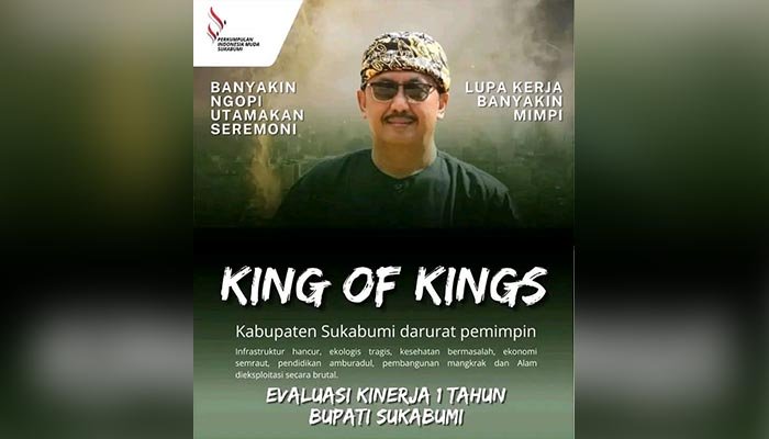 Flyer digital atau e-flyer bernada satir beredar jelang satu tahun pelantikan Bupati dan Wakil Bupati Sukabumi.