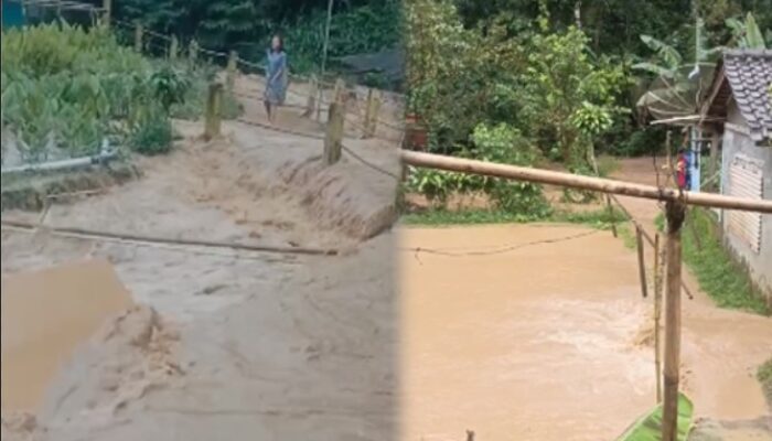 Hujan Deras Sejak Siang, Sungai Cipamuruyan Meluap Rendam Belasan Rumah Warga