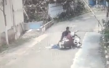Berani! Security di Sukaraja Sukabumi Hadang Maling Motor Sempat Terseret Hingga Terpental