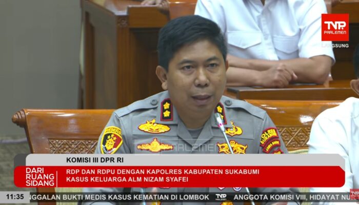 Bahas Kasus Kematian Nizam, Kapolres Sukabumi Hadiri RDP Komisi III DPR RI