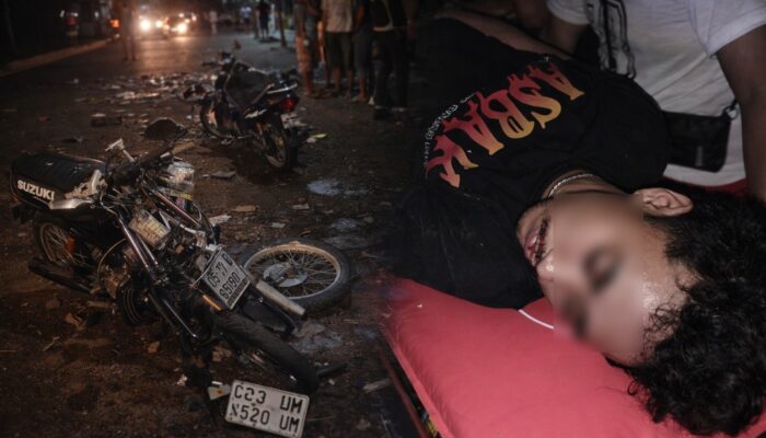 Dua Remaja Terlibat Kecelakaan Adu Banteng di Depan SMPN 1 Surade