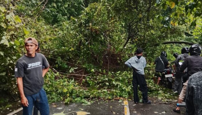 Longsor Tutup Jalan Bagbagan–Kiaradua di Simpenan, Warga Berupaya Buka Akses Motor
