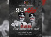 Poster aksi Aliansi Mahasiswa Sukabumi terkait satu tahun kinerja Bupati dan Wabup Sukabumi.