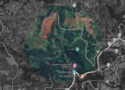 Citra satelit perbukitan di sekitar lokasi bencana pergerakan tanah di Bantargadung, Kabupaten Sukabumi.